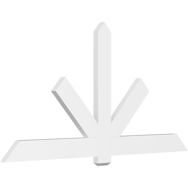 Ekena Millwork Kennewick Architectural Grade PVC Gable Bracket, 84"W x 42"H x 2"D x 6"F, 12/12 Pitch GBP084X42X0206KEN00 - main